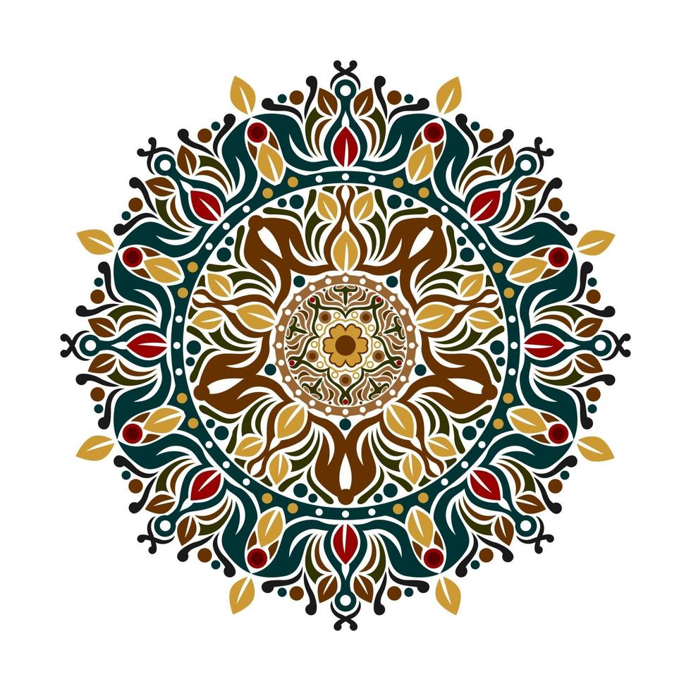 conception de vecteur d'art de mandala moderne avec un beau mélange de couleurs