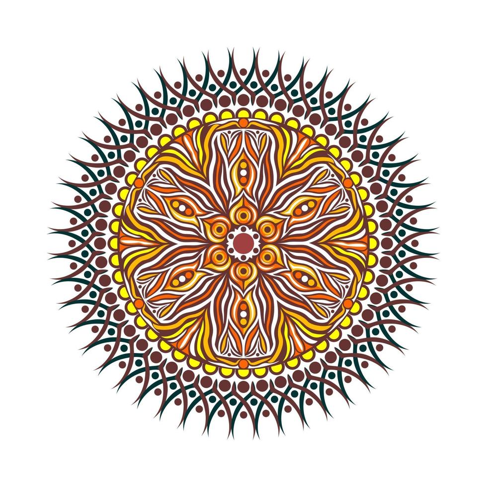 conception de vecteur d'art de mandala moderne avec un beau mélange de couleurs