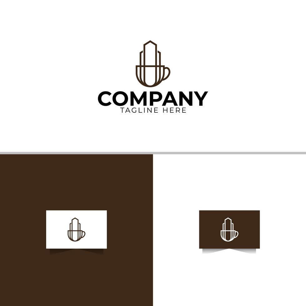 modèle de conception de logo de ville de café vecteur