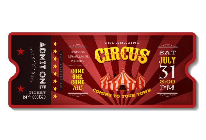 Billet Vintage Circus vecteur