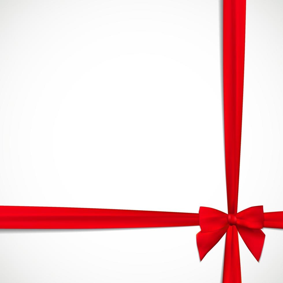 carte-cadeau avec ruban rouge et archet. illustration vectorielle vecteur