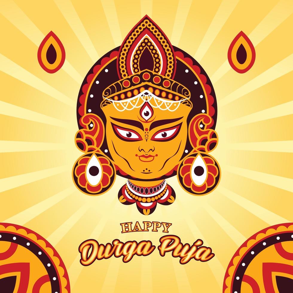 concept de festival traditionnel indien durga puja vecteur