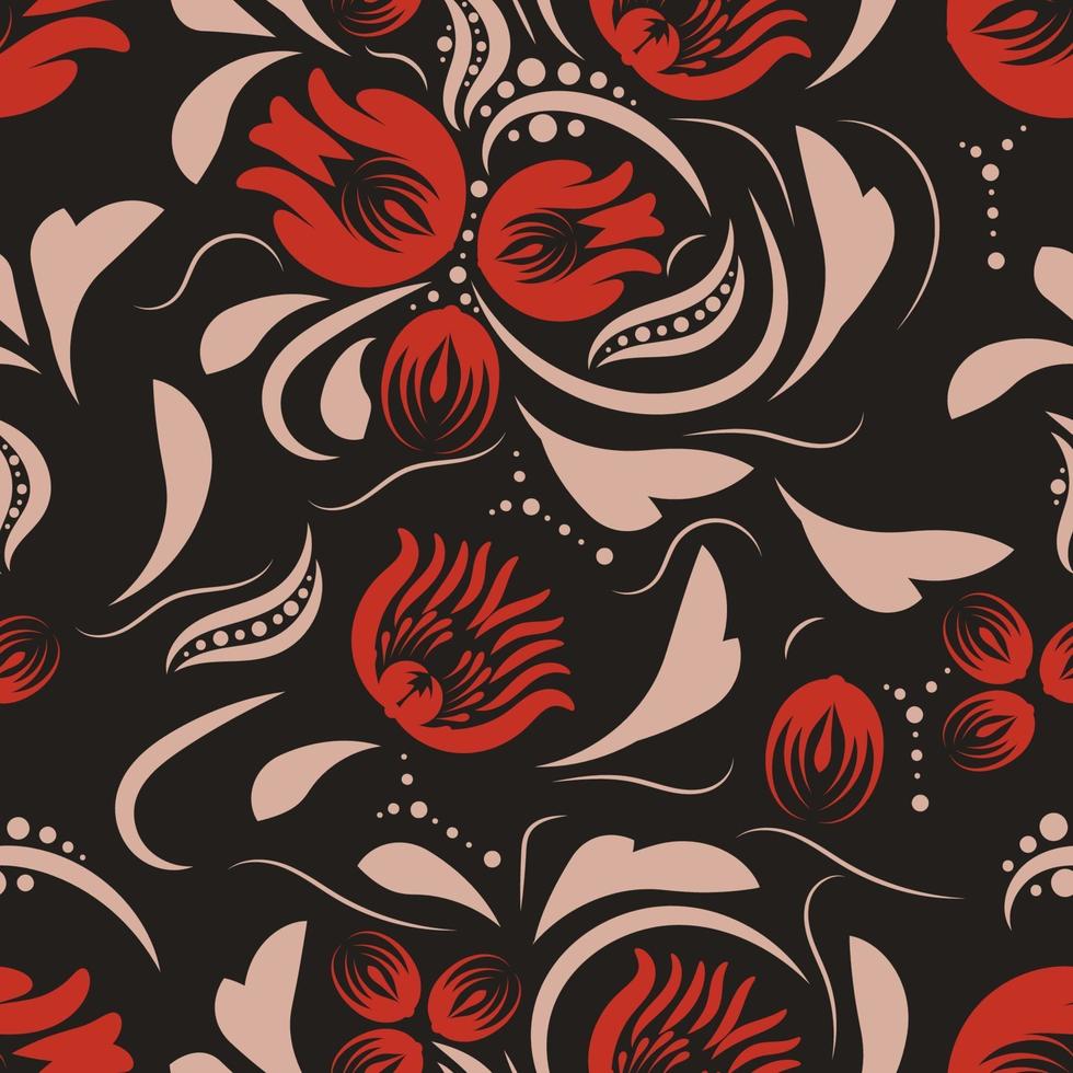 motif de fleurs folkloriques motif floral de conception de surface vecteur