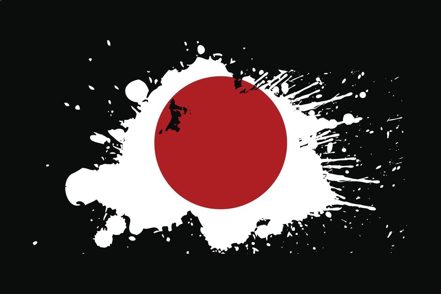 drapeau du japon avec un effet grunge vecteur