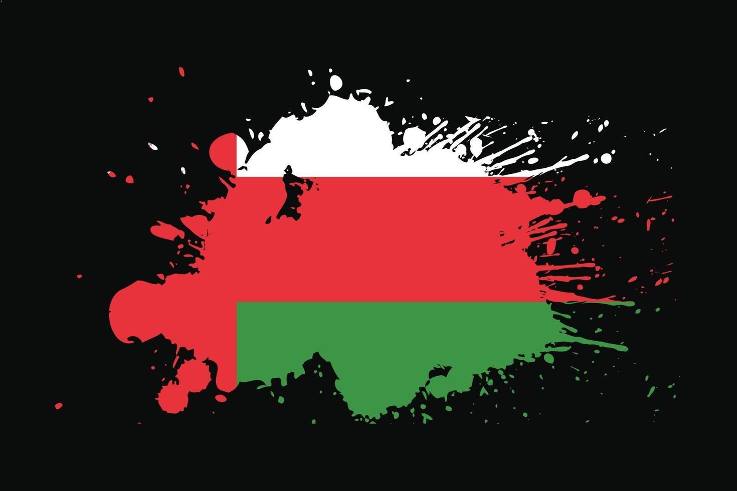 drapeau d'oman avec design effet grunge vecteur