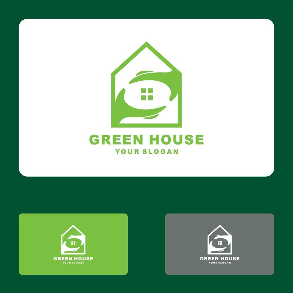 Feuille d'accueil, maison verte, eco house logo set vector icon illustration