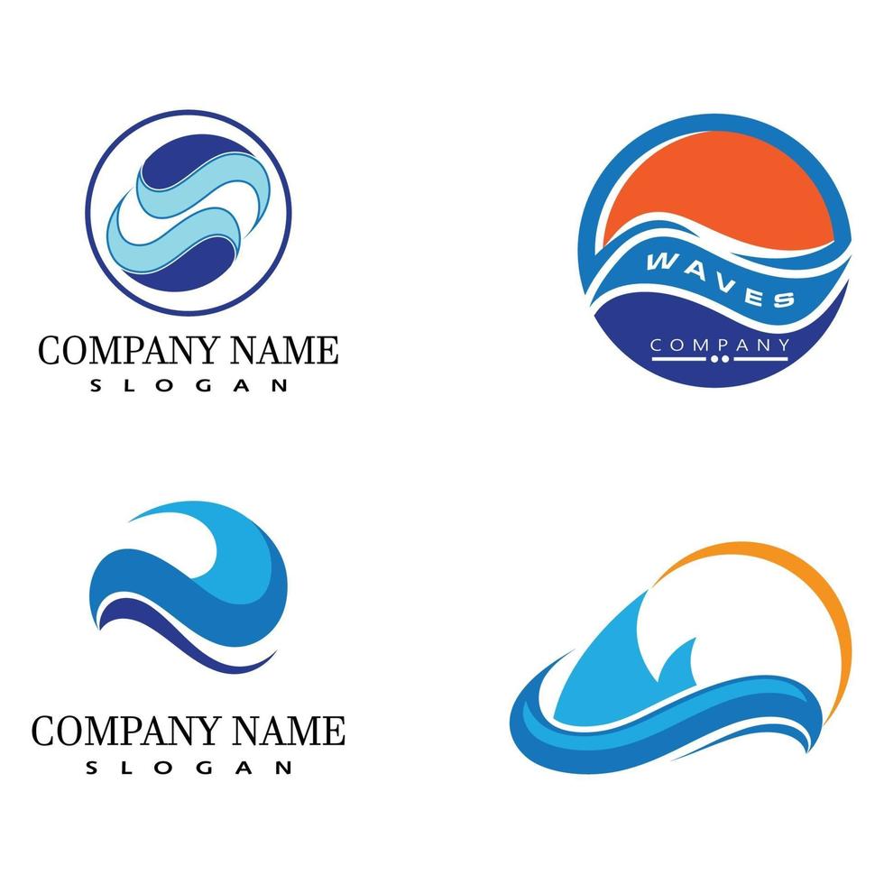 eau vague icône vector illustration design logo