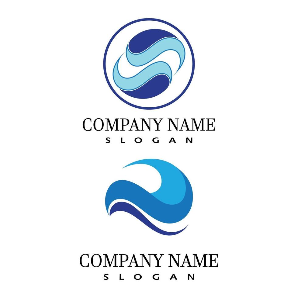 eau vague icône vector illustration design logo