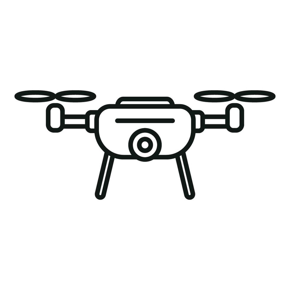 quadcopter drone icône contour vecteur. espion vidéo jouet vecteur