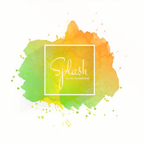 Tache aquarelle abstraite avec motif coloré splash vecteur