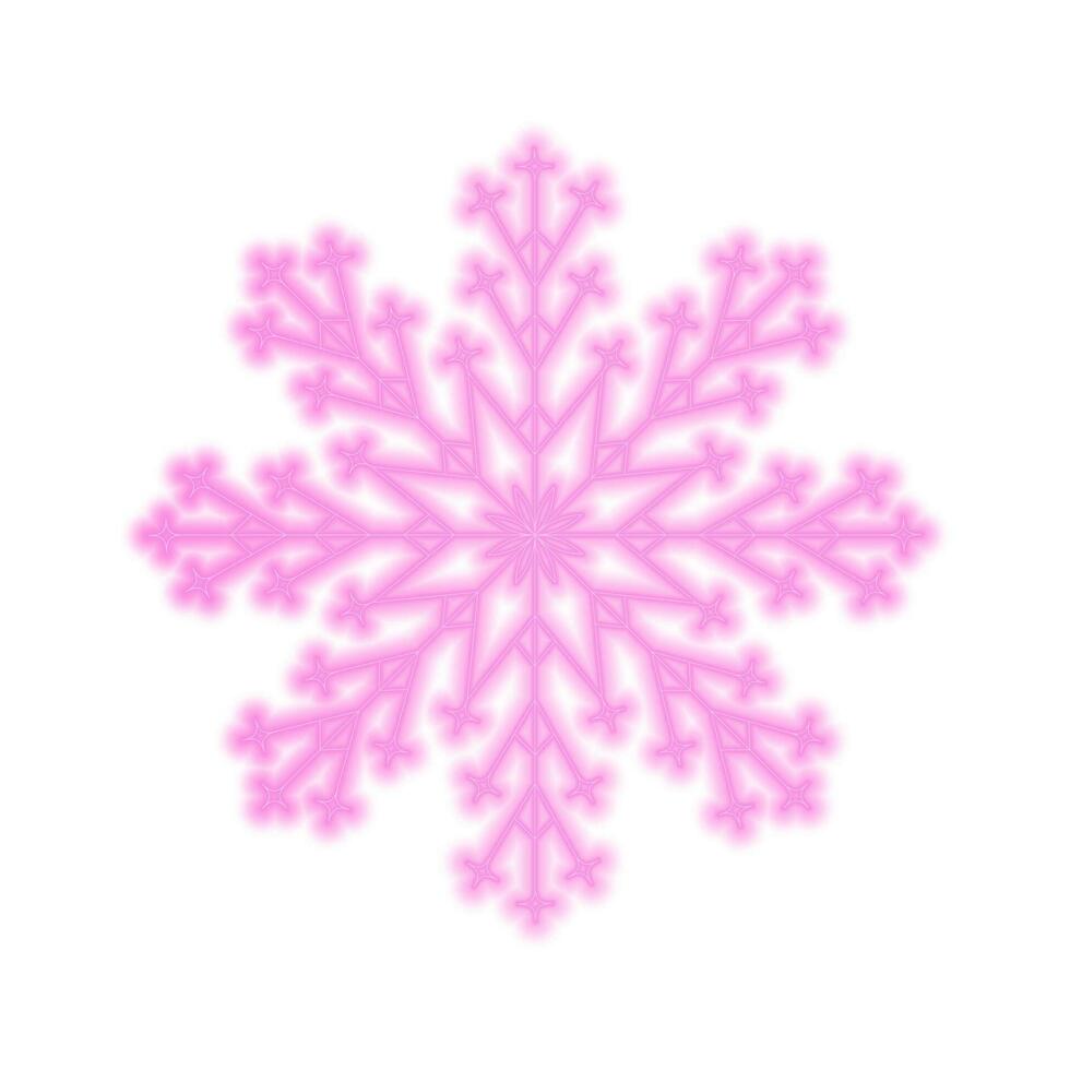 contour néon rose flocon de neige .rétro néon hiver.belle Noël décoration vecteur illustration