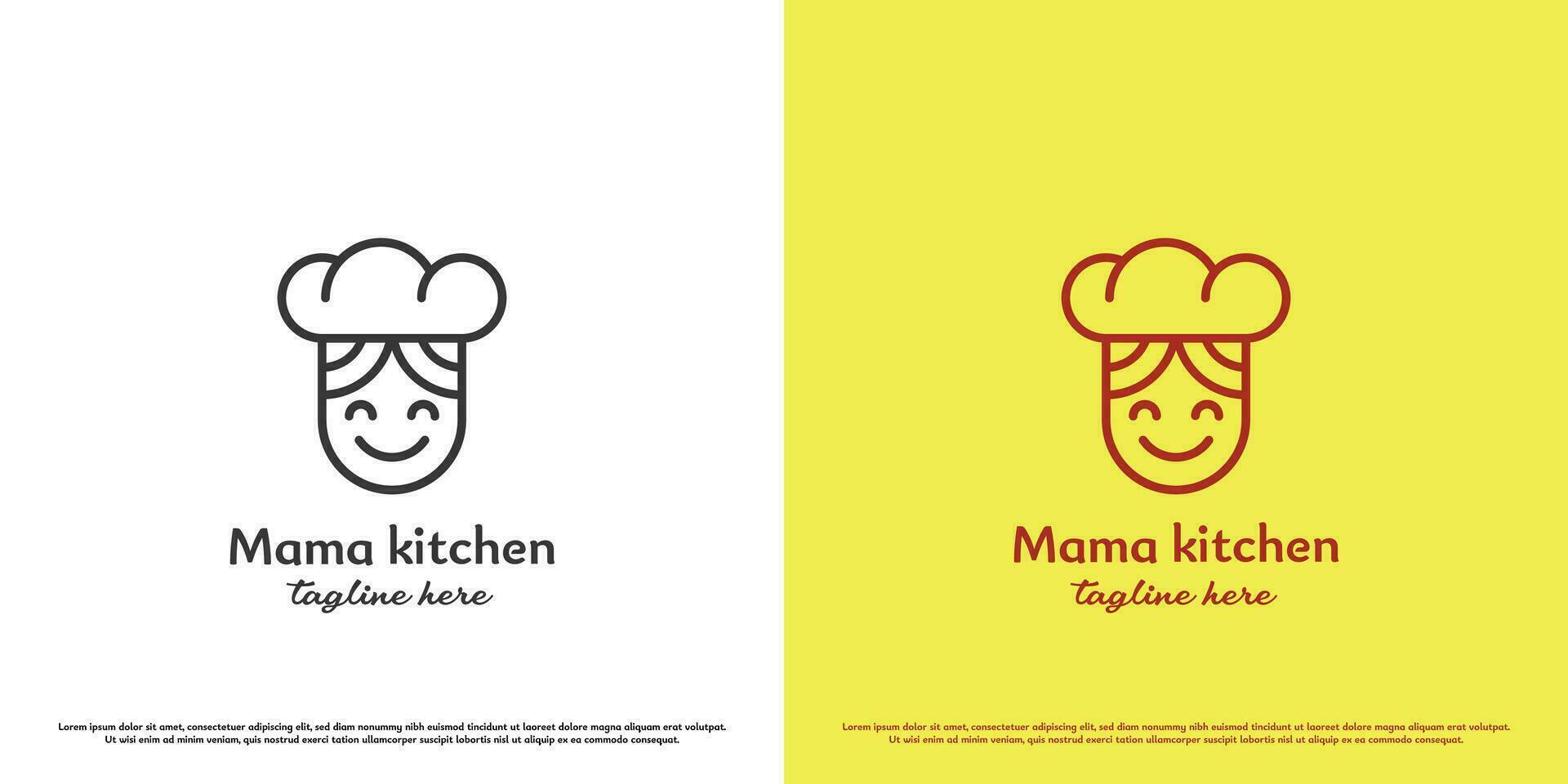 boulangerie maman chef logo conception illustration. silhouette de cuisine femme tablier buffet manger cuisine épices nourriture mère pain pâte gâteau café culinaire cantine. moderne minimaliste Facile icône concept. vecteur