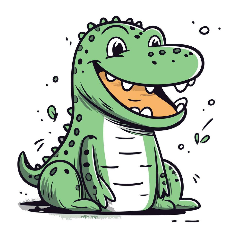 dessin animé crocodile. vecteur illustration de une marrant crocodile.