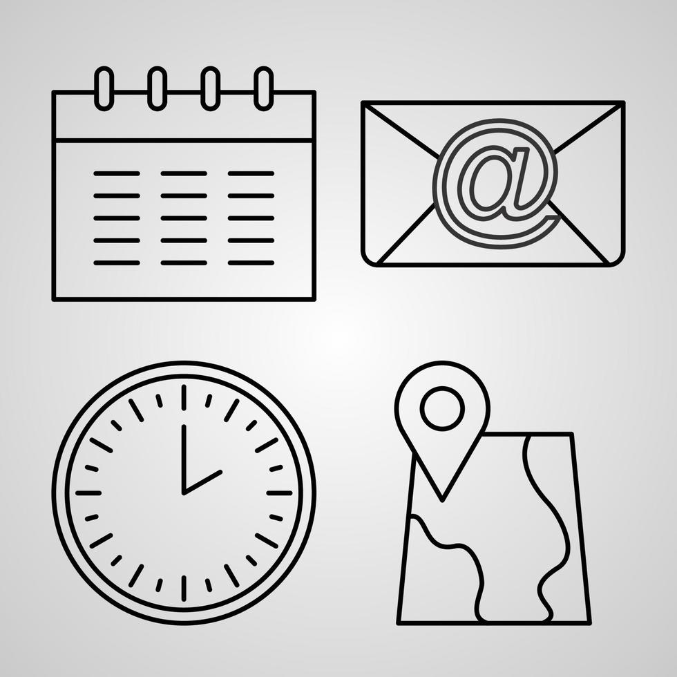 bureau de poste symbole fond blanc bureau de poste contour icônes vecteur