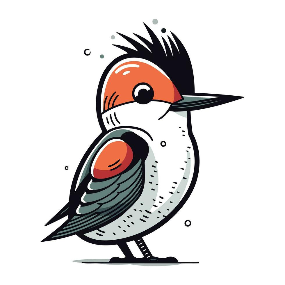 mignonne rouge à tête Pivert oiseau. vecteur illustration.