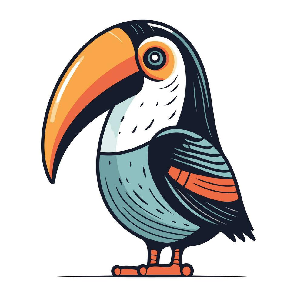 toucan oiseau vecteur illustration. dessin animé toucan oiseau isolé sur blanc Contexte.