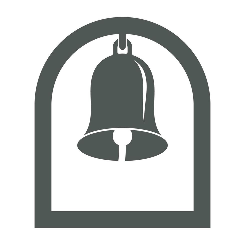 cloche et porte logo illustration. vecteur