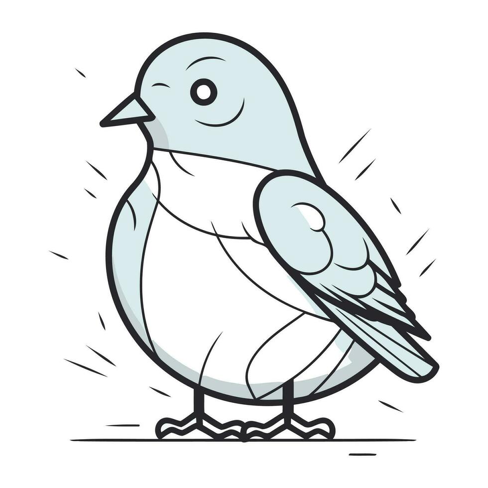 vecteur illustration de une mignonne dessin animé oiseau isolé sur une blanc Contexte.