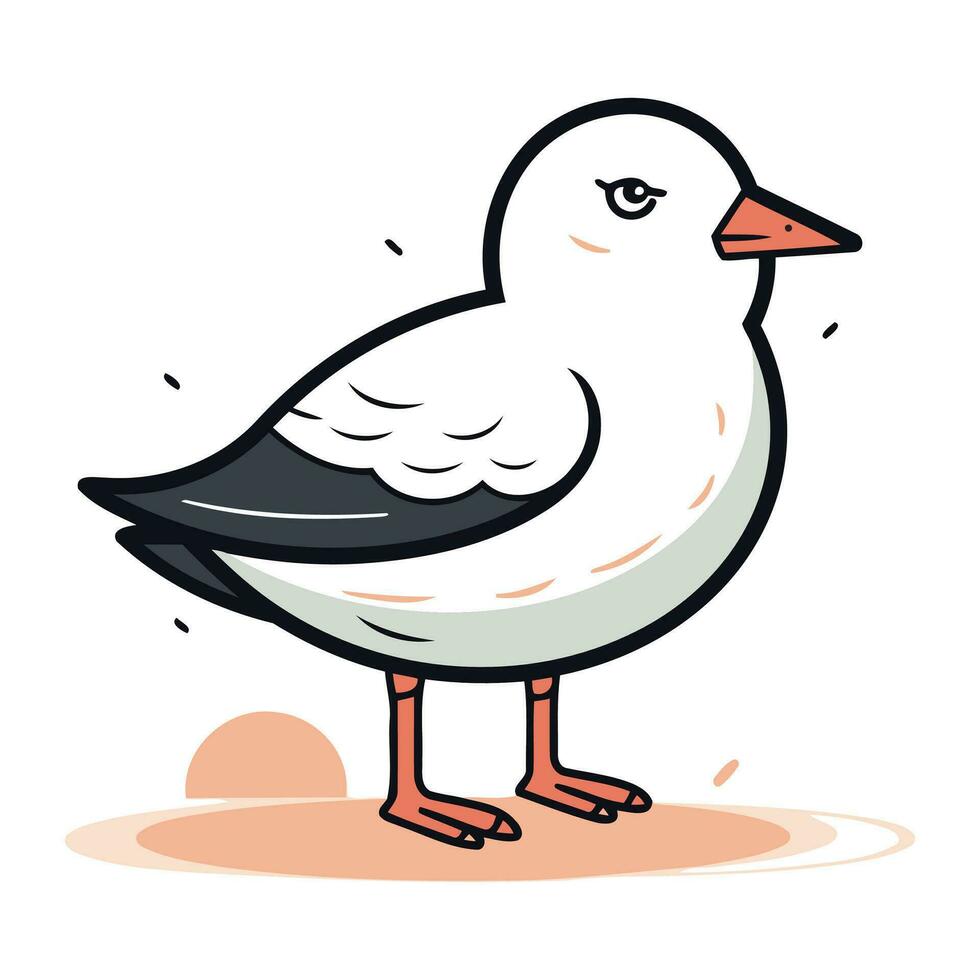 vecteur illustration de une mouette permanent sur ses de derrière jambes.