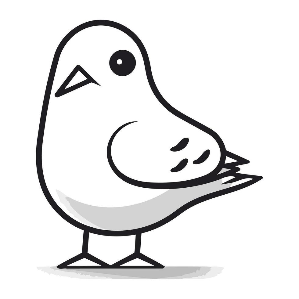 Pigeon icône dans griffonnage style. vecteur illustration.