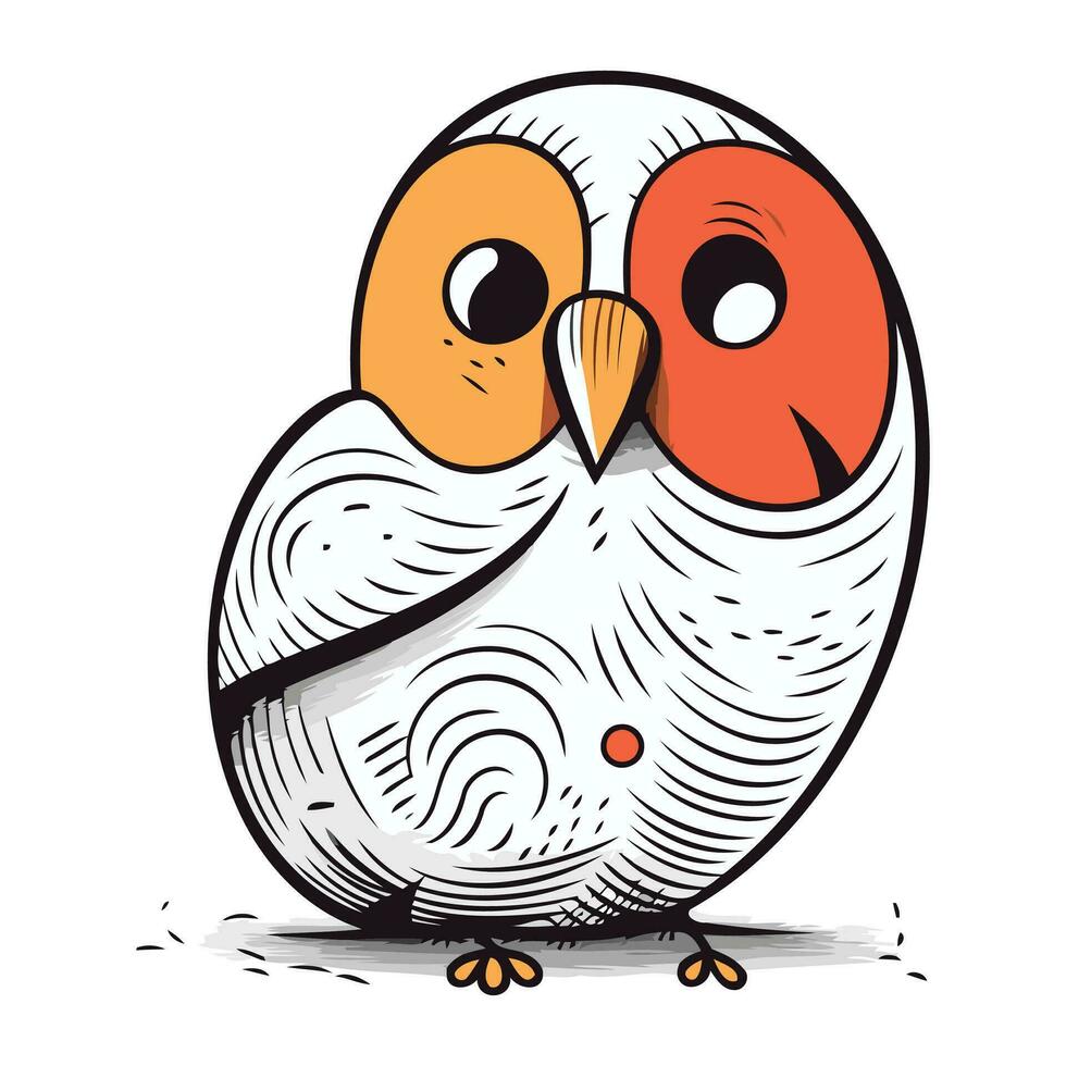 mignonne dessin animé hibou. vecteur illustration isolé sur une blanc Contexte.