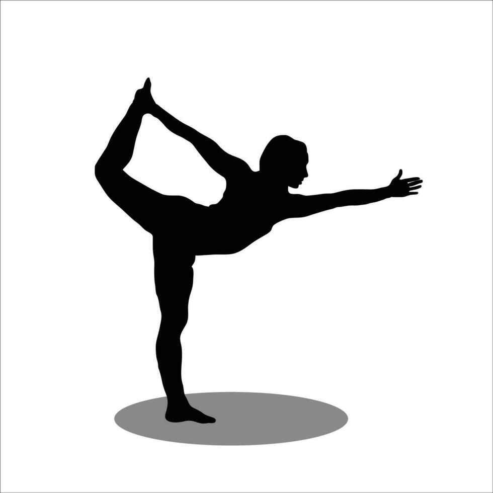 fille yoga silhouette vecteur