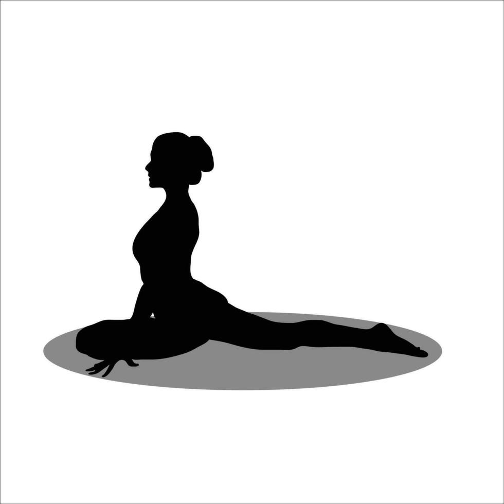 fille yoga silhouette vecteur