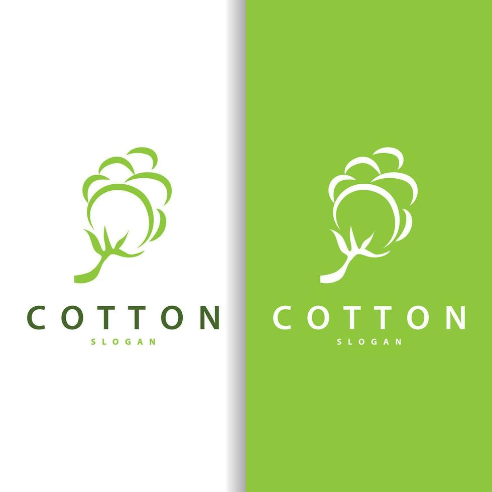 coton logo, doux et lisse coton plante conception pour affaires marques avec Facile lignes et tige vecteur