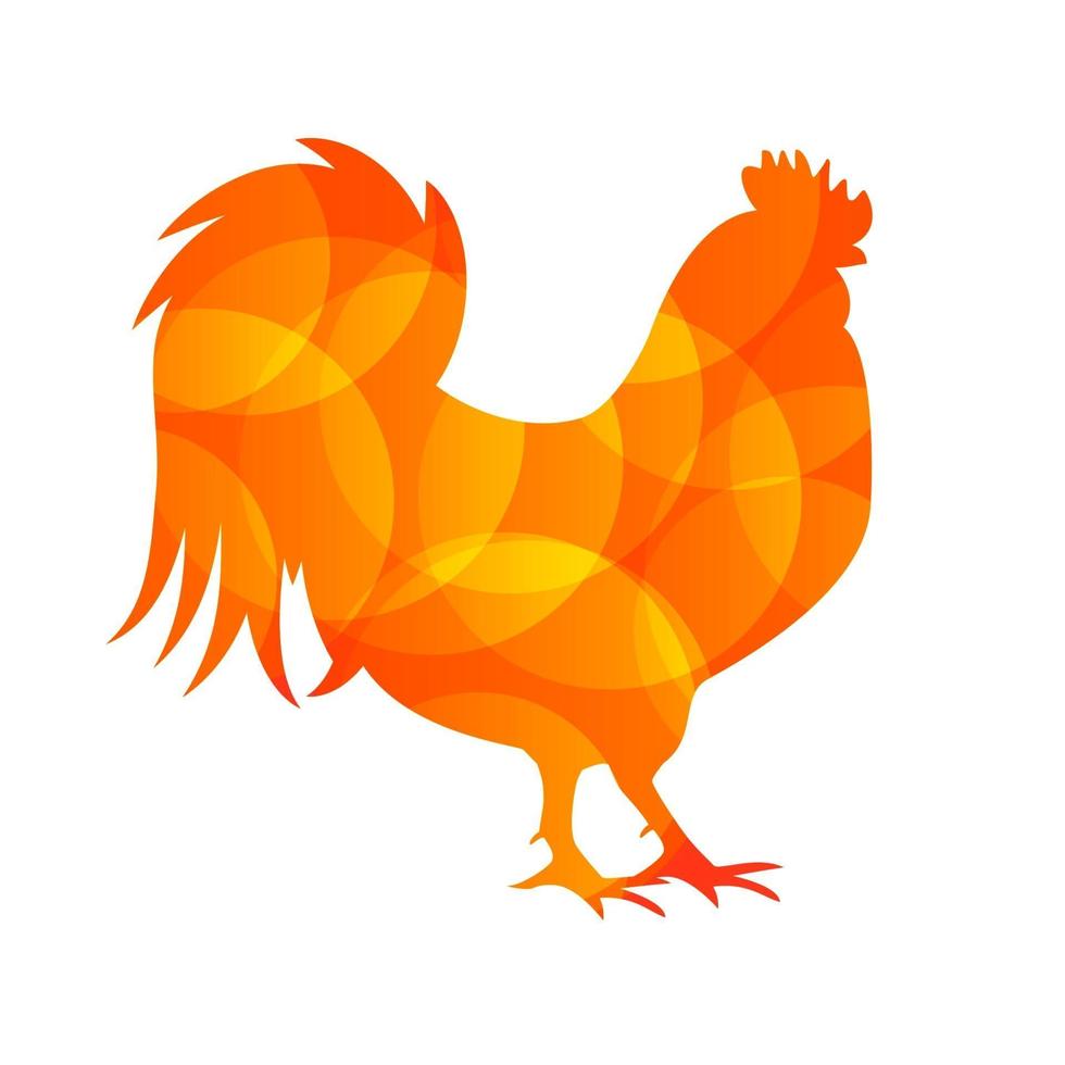 illustration vectorielle de coq de feu rouge, symbole de l'année 2017 vecteur