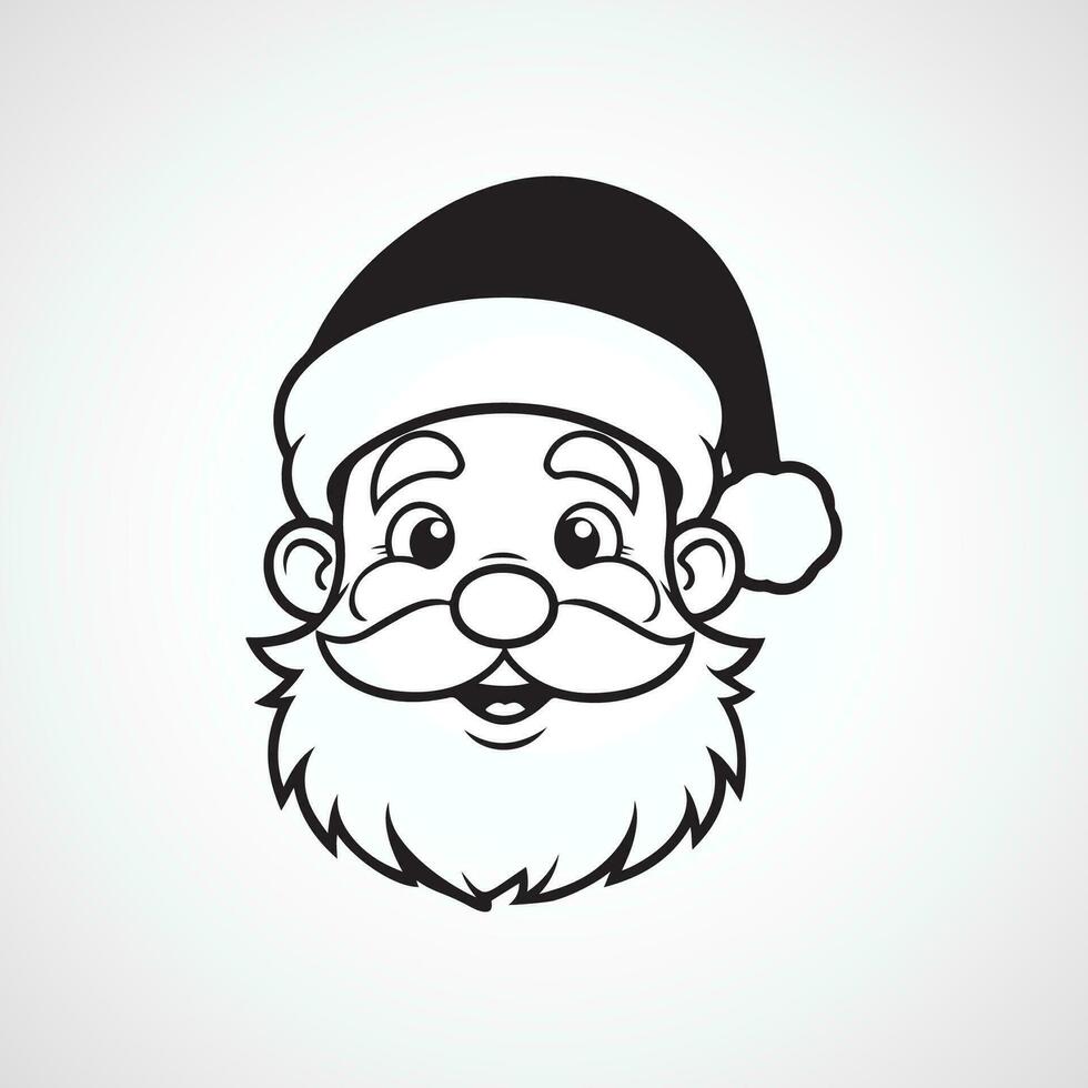 vecteur Père Noël claus visage dessin animé illustration