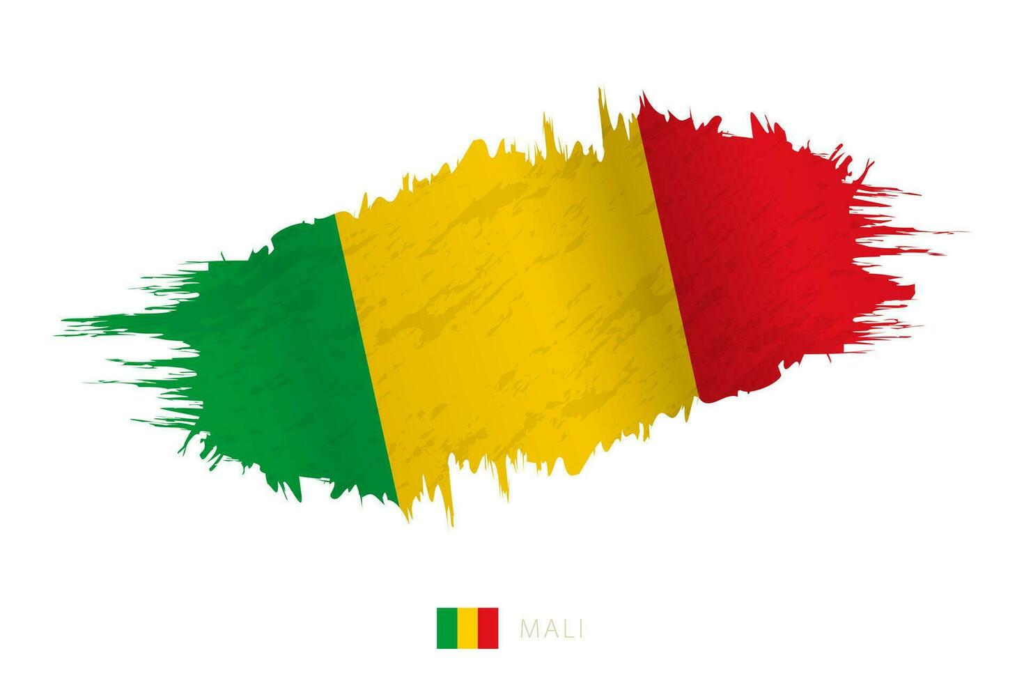 peint coup de pinceau drapeau de mali avec agitant effet. vecteur