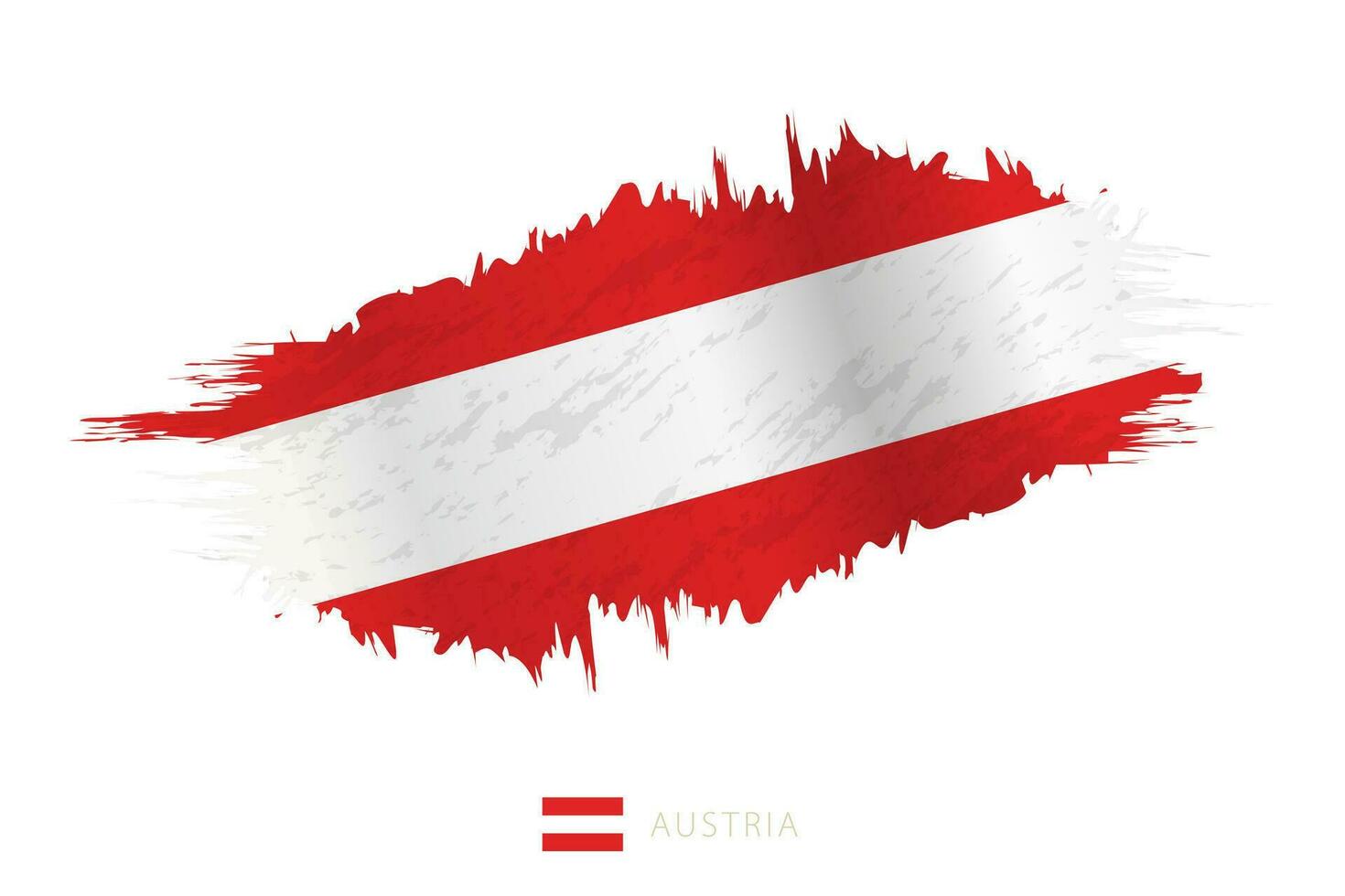 peint coup de pinceau drapeau de L'Autriche avec agitant effet. vecteur