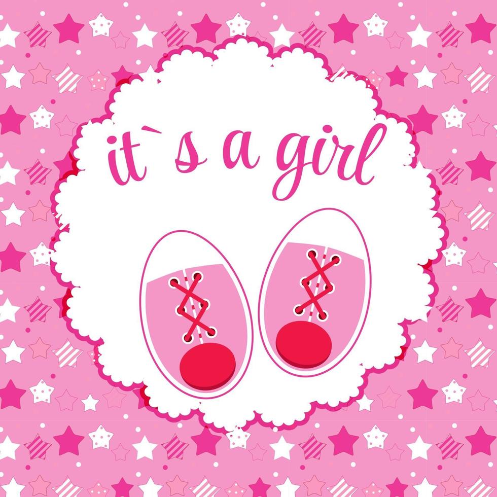 illustration vectorielle de chaussures bébé rose pour fille nouveau-née vecteur