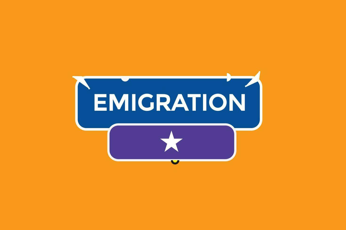 Nouveau émigration site Internet, Cliquez sur bouton, niveau, signe, discours, bulle bannière, vecteur