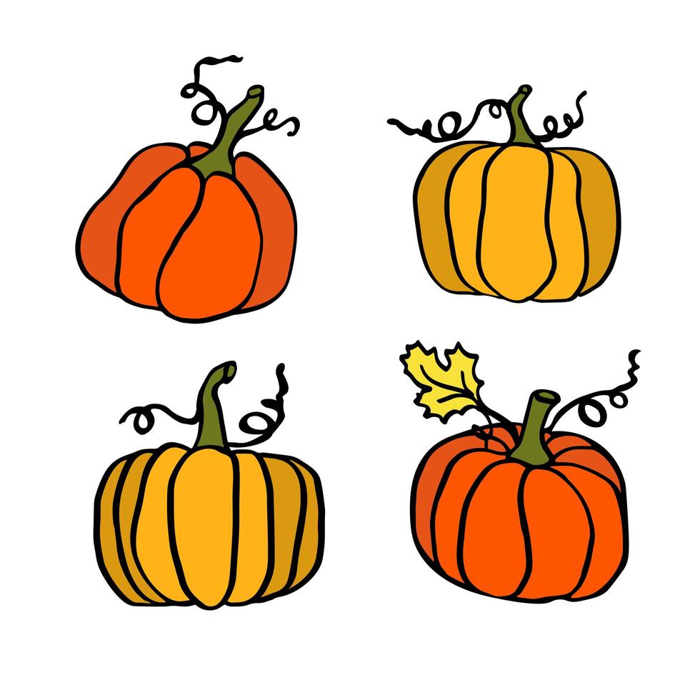 illustration de citrouille d'automne pour l'heure d'halloween vecteur