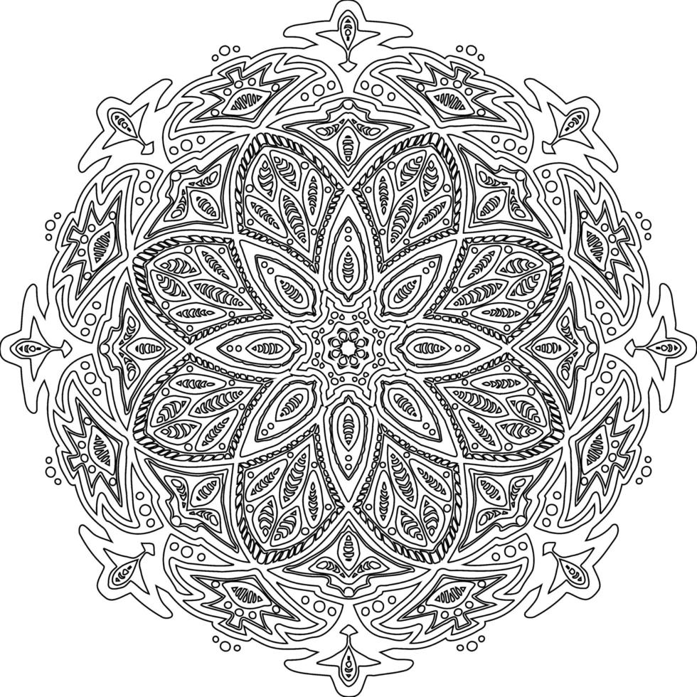 mandala pour le yoga ornement de logo esprit dessiné à la main vecteur