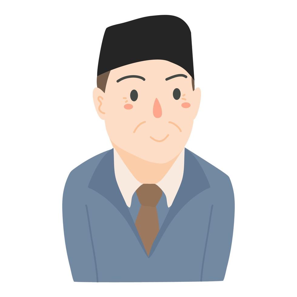 héros indonésien soekarno vecteur