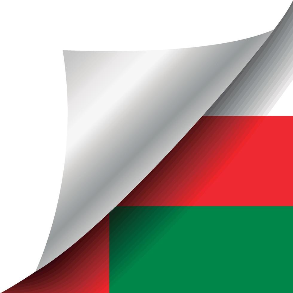 drapeau oman avec coin recourbé vecteur