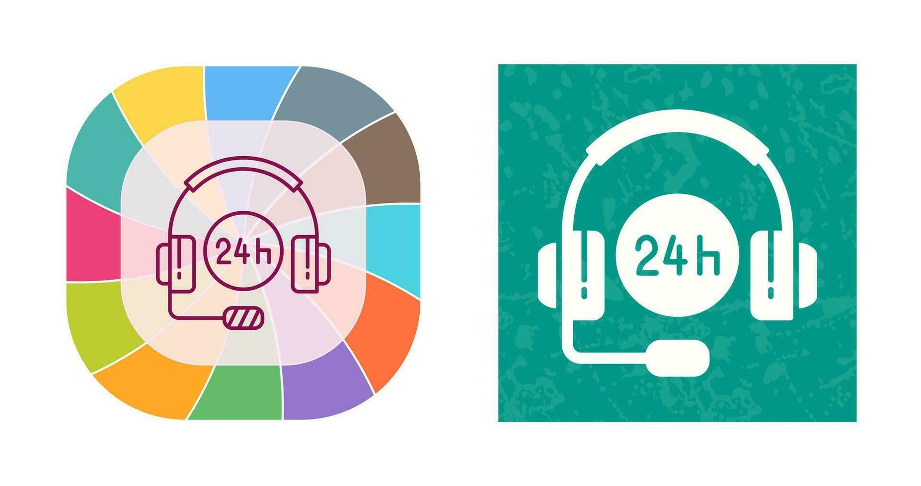 icône de vecteur de support 24 heures sur 24