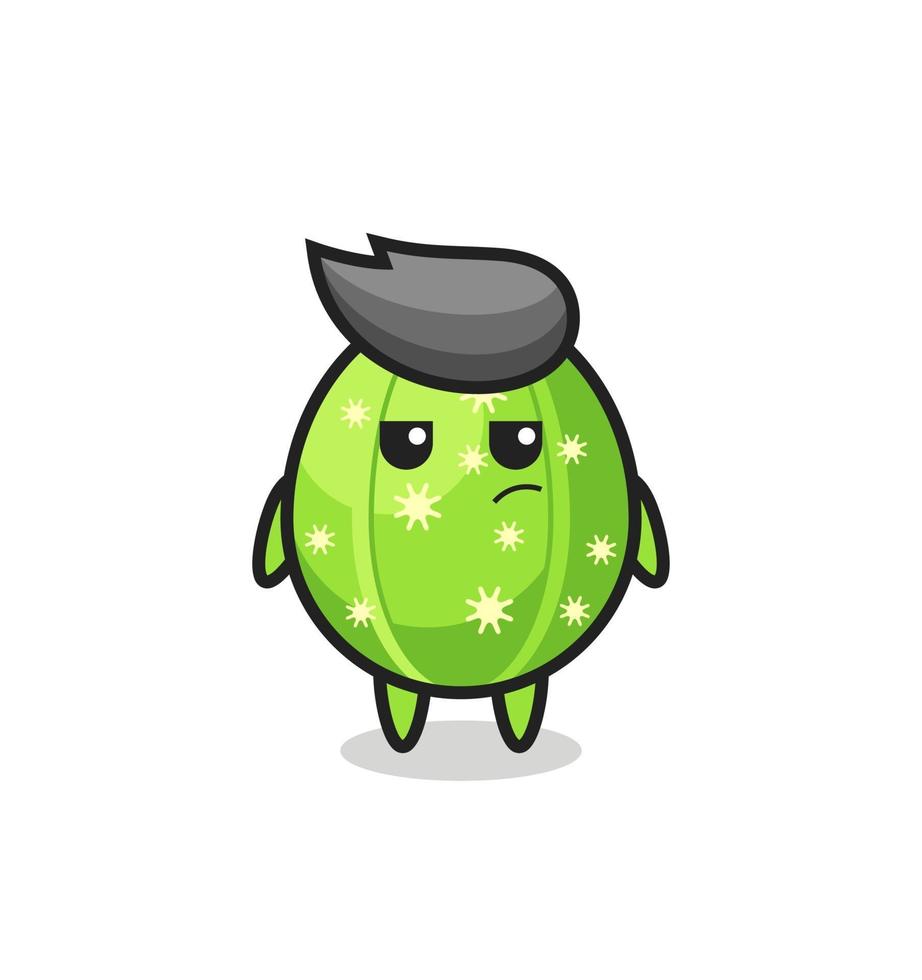 personnage de cactus mignon avec une expression suspecte vecteur