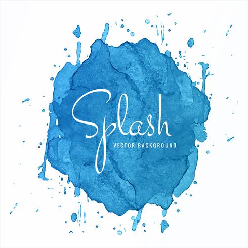 Beau bleu aquarelle Splash Design vecteur