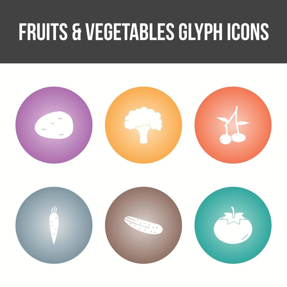 ensemble d'icônes vectorielles de fruits et légumes uniques vecteur