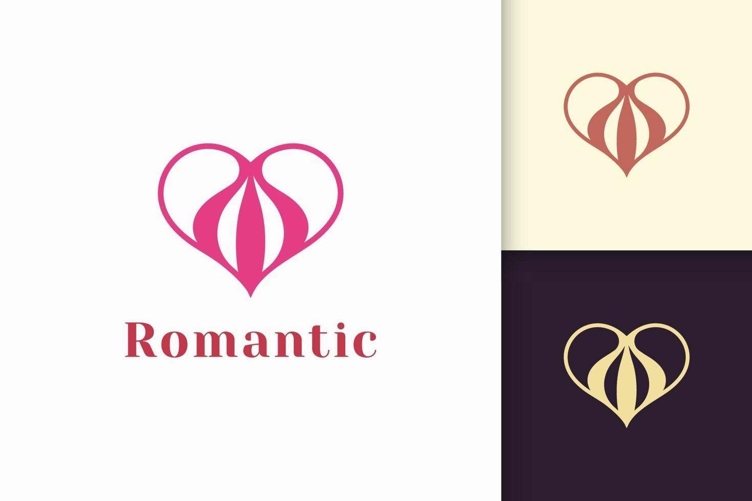 le logo d'amour simple représente la romance ou la relation vecteur