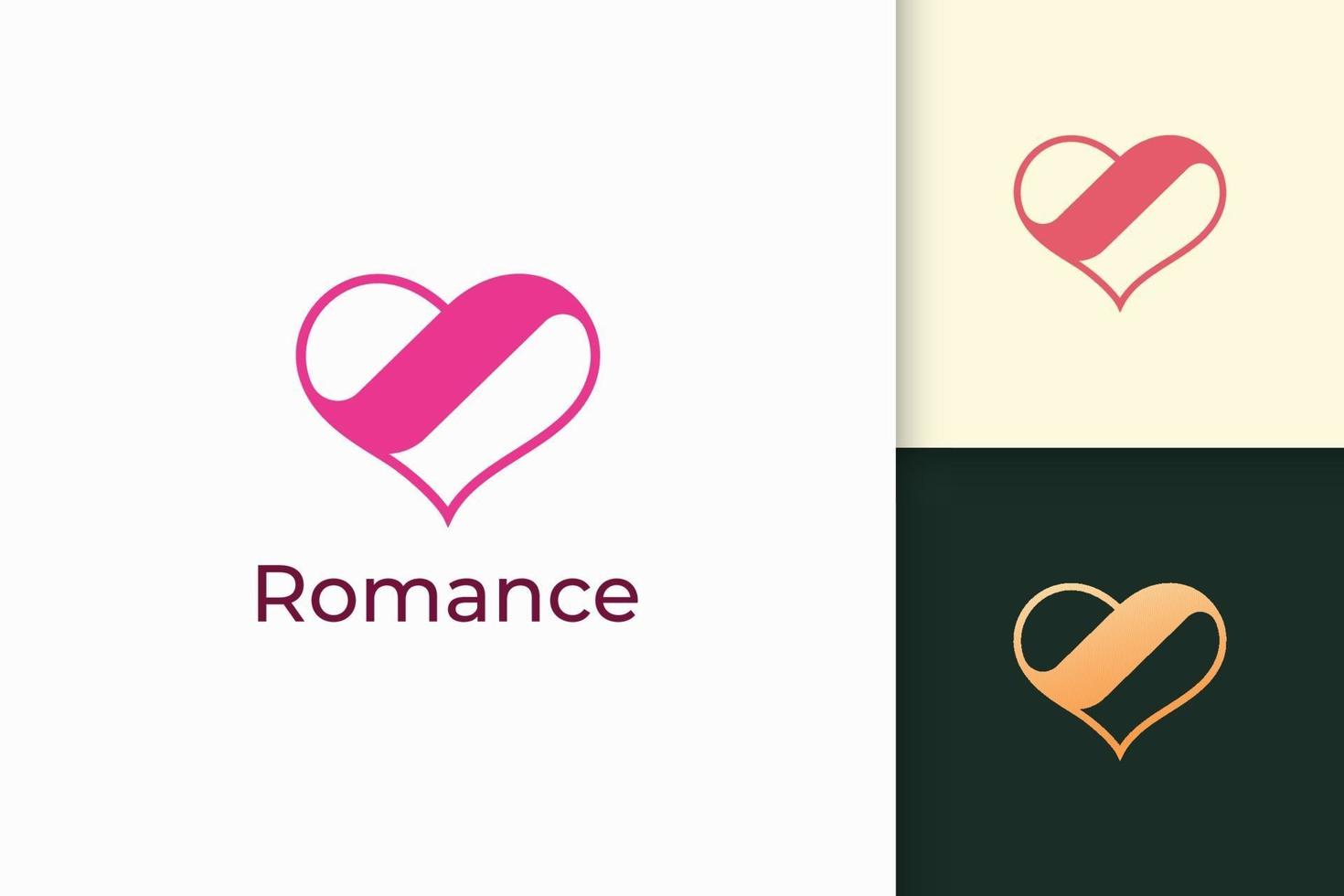 le logo d'amour simple représente la romance ou la relation vecteur