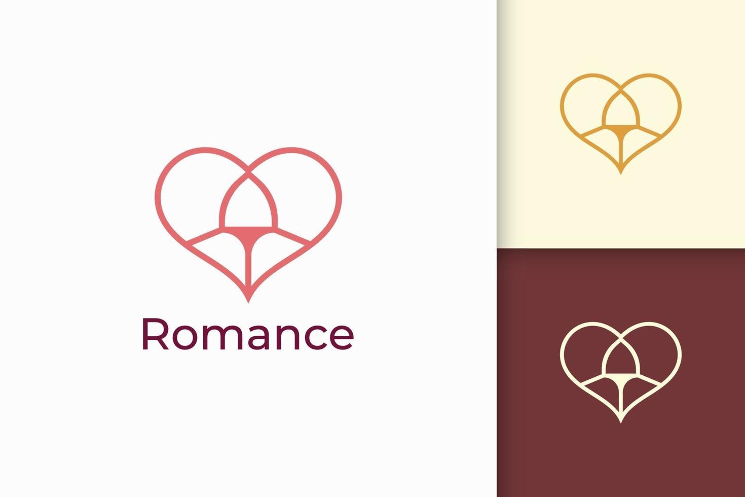 le logo d'amour simple représente la romance ou la relation vecteur