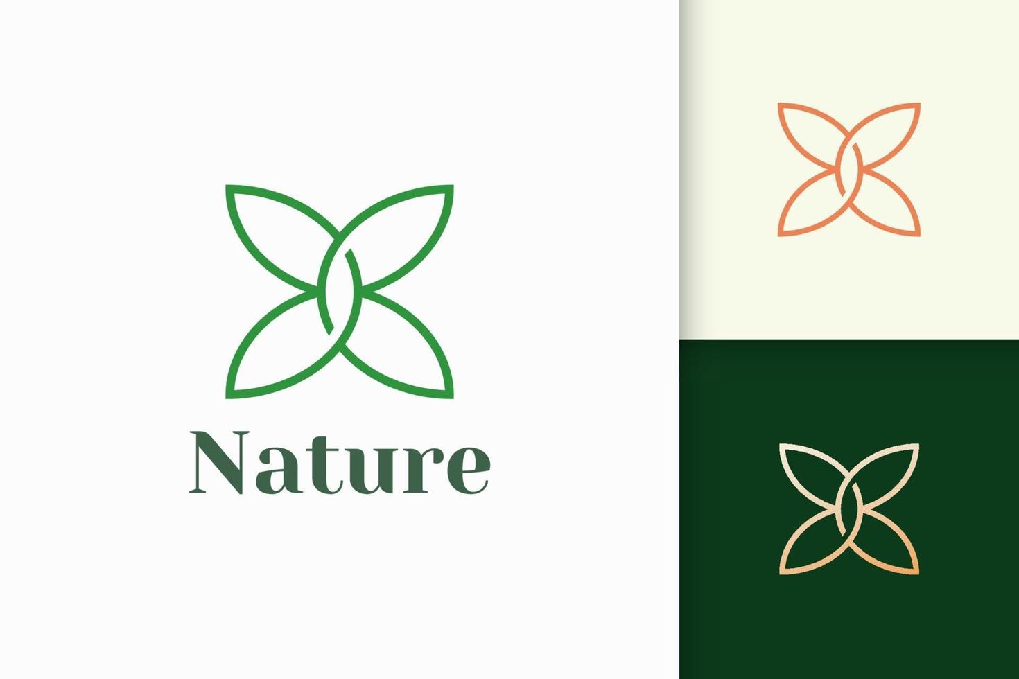 logo de fleur dans un style féminin et luxueux pour la santé et la beauté vecteur