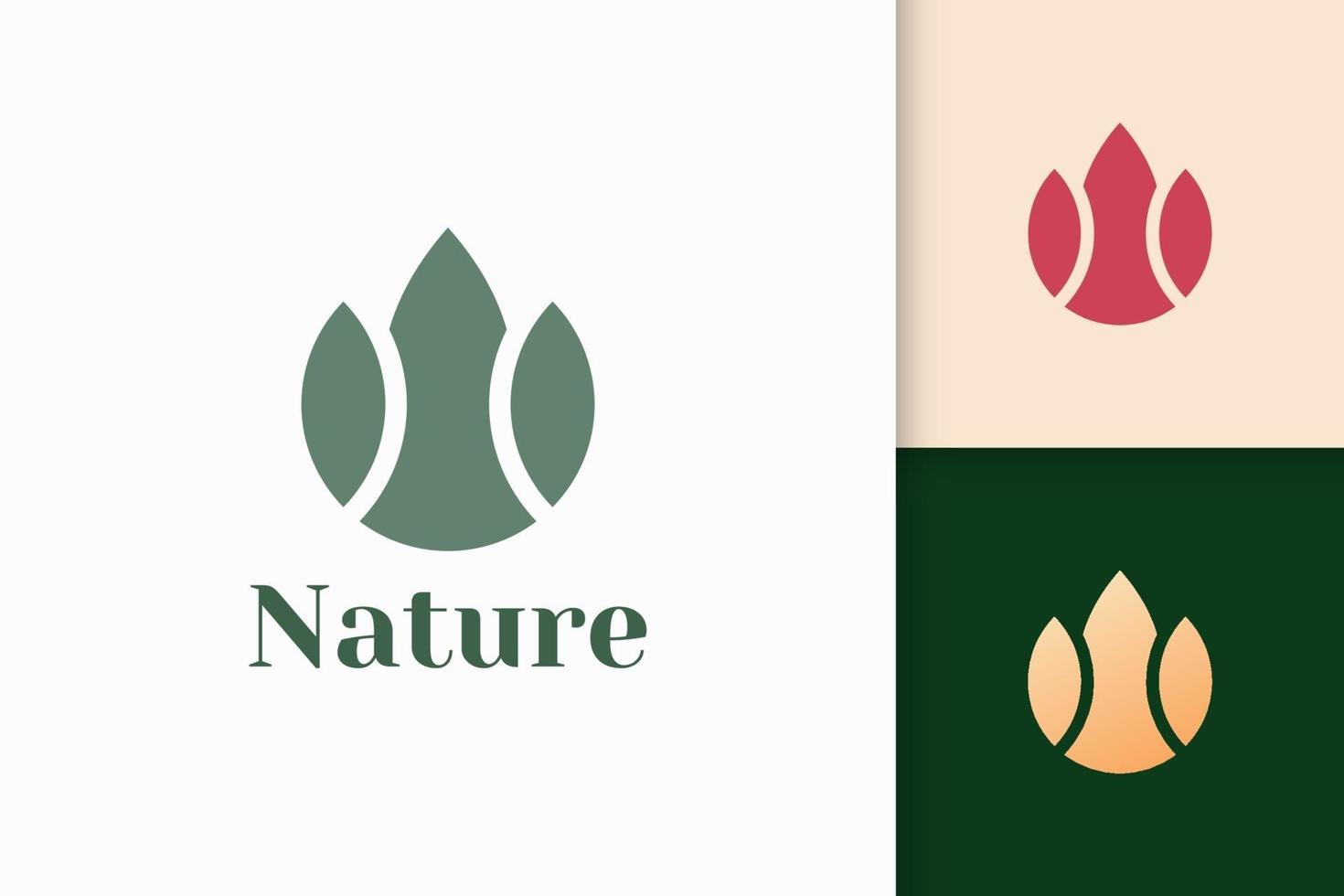 logo de fleur abstraite dans un style simple et luxueux pour la santé et la beauté vecteur