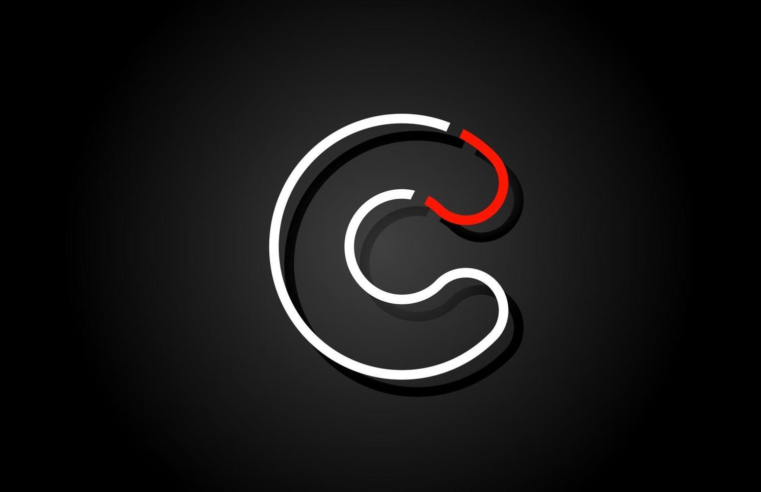 icône de conception de logo alphabet blanc rouge lettre c pour entreprise vecteur