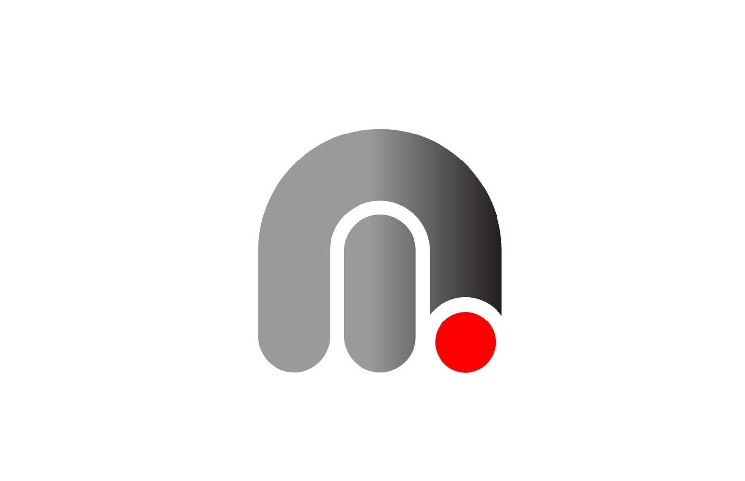 lettre m logo alphabet design icône pour entreprise gris rouge vecteur