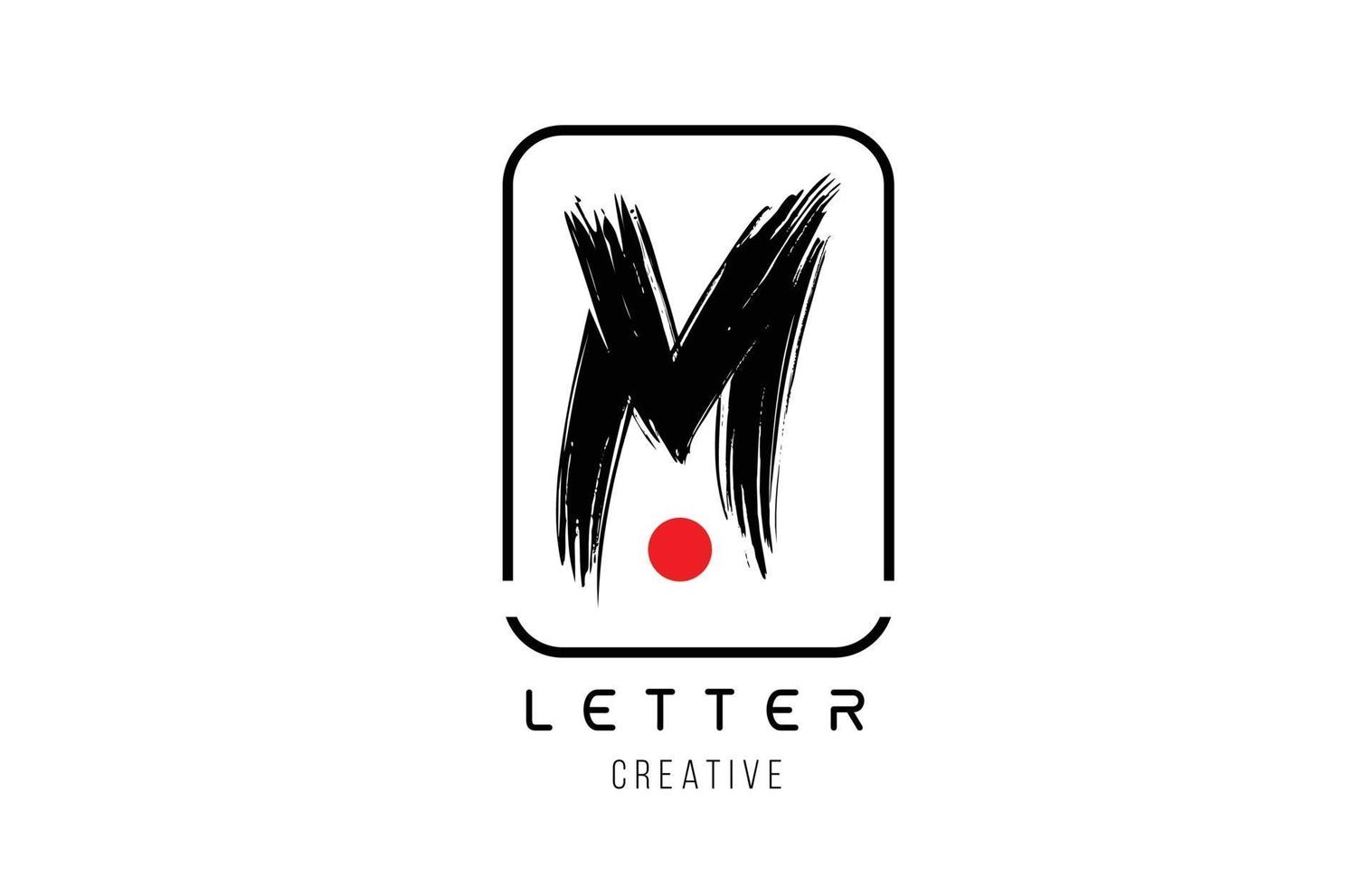 lettre alphabet m grunge grungy brush design pour logo entreprise icône vecteur